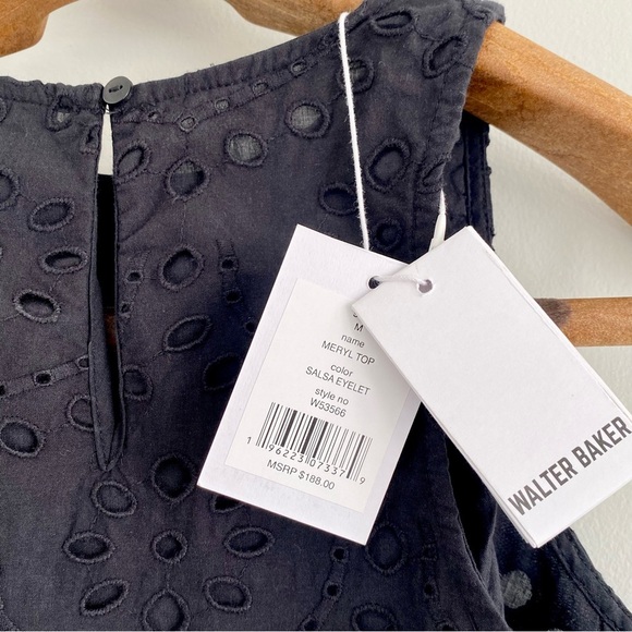 Walter Baker Black Eyelet Sleeveless Top Size Medium NWT - Picture 4 of 4